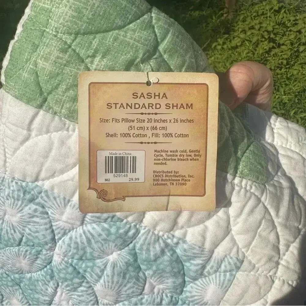 Sasha country quilt‎ standard hello sham quilted and pieced cottagecore NWT